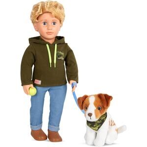 Our Generation Elliot 18" Boy Doll & Pet Set NWT